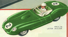 menta en caja Scalextric C56 Lister Jaguar en Rojo Grande Cabeza 