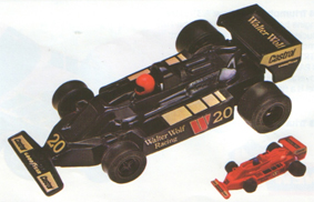 Used P... Greenhills Scalextric Walter Wolf Racing Front Axle and Wheels black 