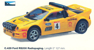 Scalextric C3407 Ford RS 200 Rally Slot Car 1/32 